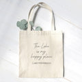 Lake Is My Happy Place - Custom Canvas Tote Bag