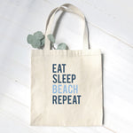 Eat Sleep Beach Repeat - Canvas Tote Bag