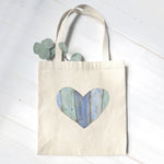 Coastal Wood Heart - Canvas Tote Bag
