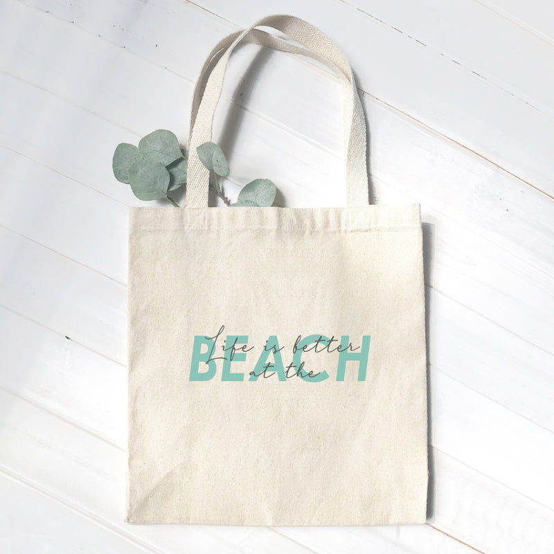 Life is Better at the Beach (Script Overlay) - Canvas Tote Bag