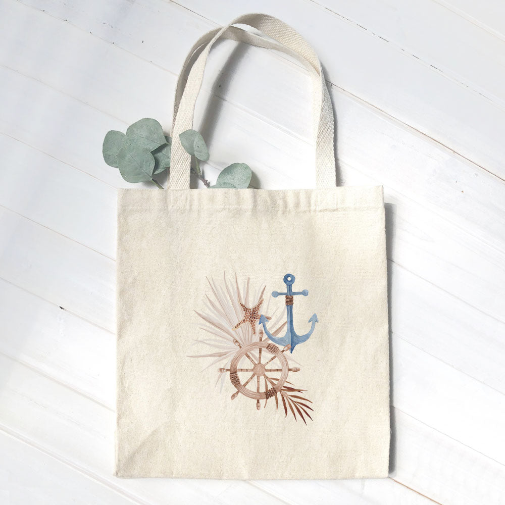 Ship Wheel Anchor - Canvas Tote Bag