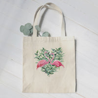 Flamingo Heart - Canvas Tote Bag