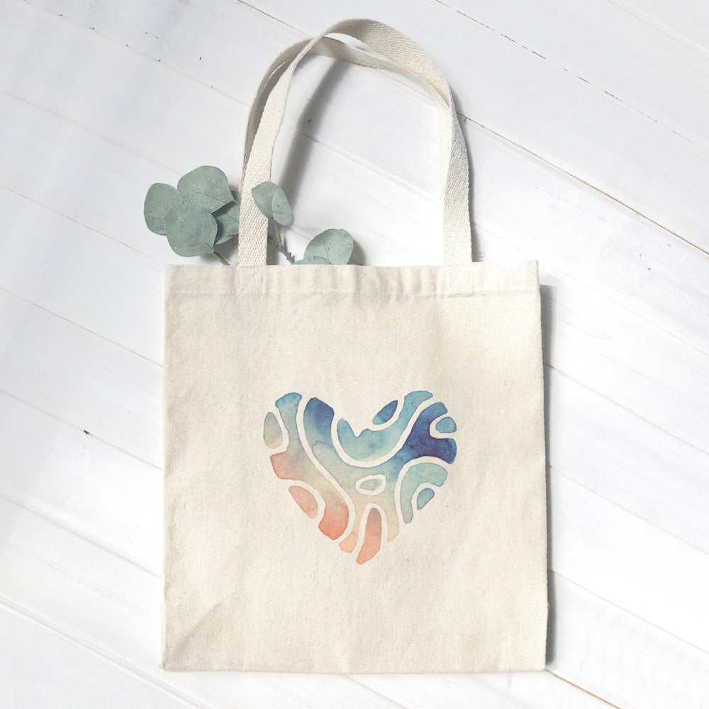 Abstract Beach Heart - Valentine's Day Canvas Tote Bag
