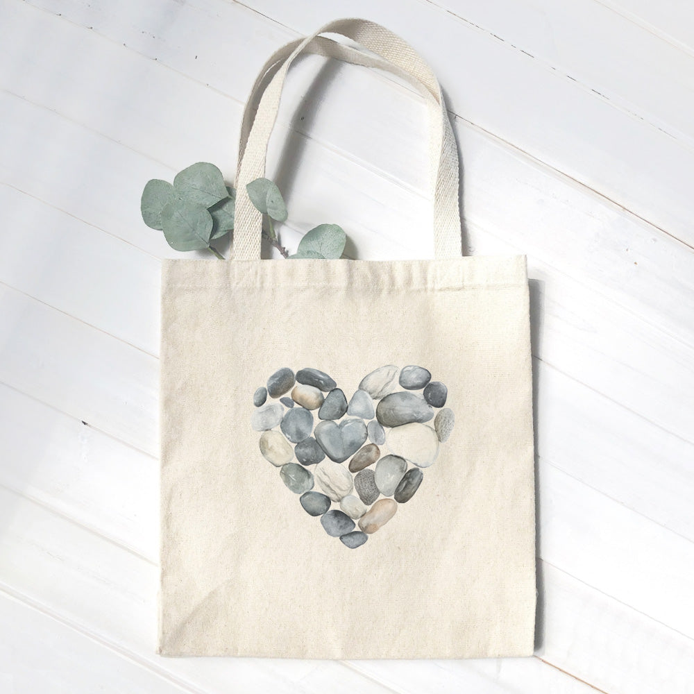 Pebble Heart - Valentine's Day Canvas Tote Bag