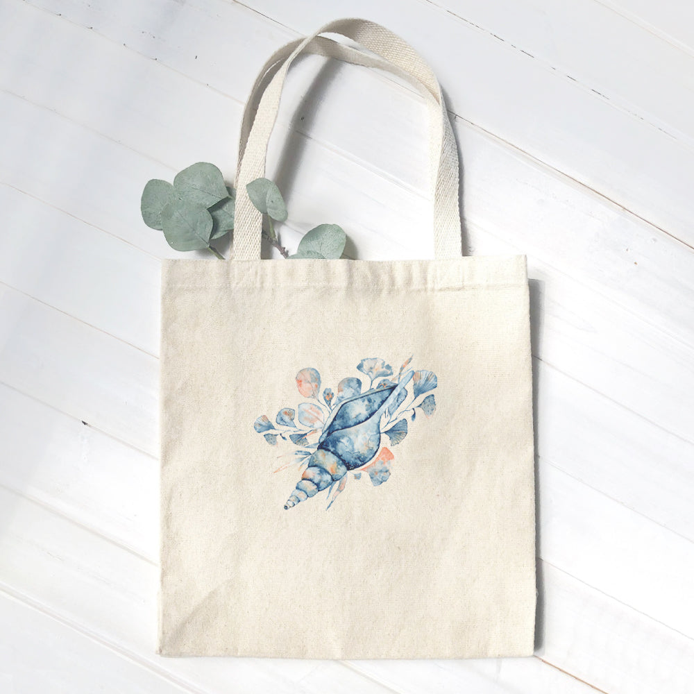 Watercolor Tulip Shell - Canvas Tote Bag