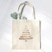 Driftwood Christmas Tree - Customizable Canvas Tote Bag