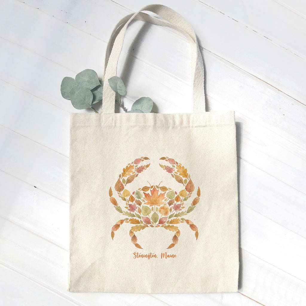 Autumn Leaves Crab - Custom Canvas Tote Bag