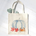 Crab & Blue Pinstripe Pumpkin - Canvas Tote Bag