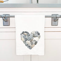 Pebble Heart - Valentine's Day Cotton Tea Towel