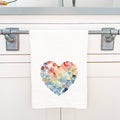 Sea Glass Heart - Valentine's Day Cotton Tea Towel