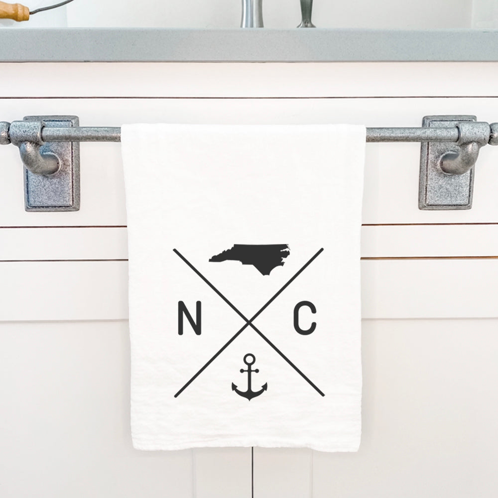 State Abbreviation (Anchor) - Custom Cotton Tea Towel