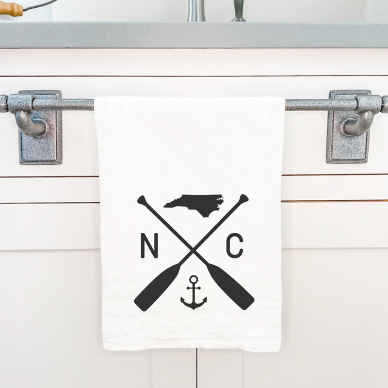 State Abbreviation (Oars and Anchor) - Cotton Tea Towel