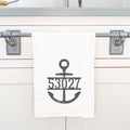 Distressed Anchor w/ Zip Code - Custom Cotton Tea Towel