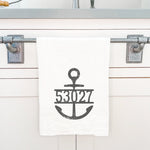 Distressed Anchor w/ Zip Code - Cotton Tea Towel