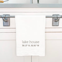 Lake House Coordinates - Cotton Tea Towel