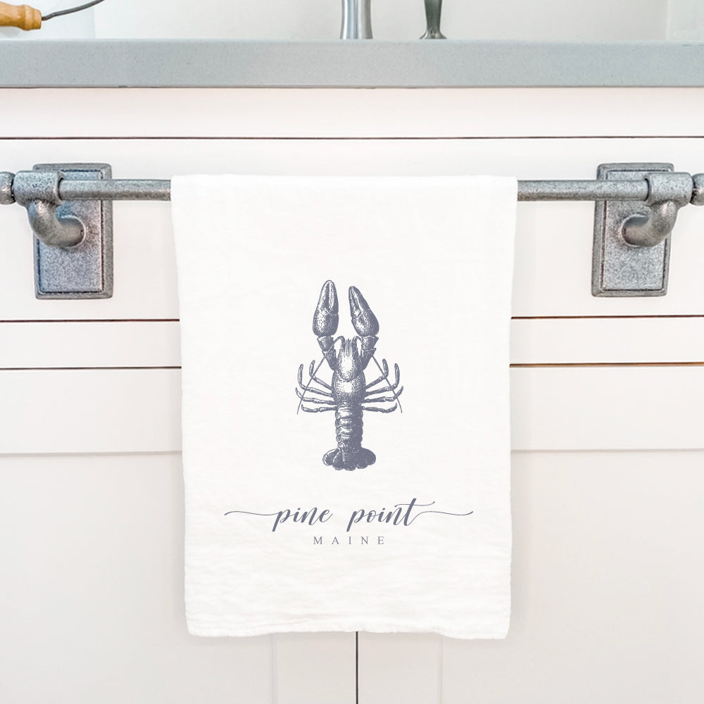 Lobster w/ City, State - Custom Cotton Tea Towel