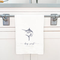 Marlin w/ City, State - Cotton Tea Towel