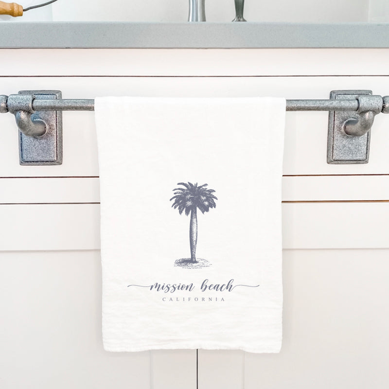 Palm Tree w/ City, State - Cotton Tea Towel