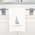Sailboat w/ City, State - Custom Cotton Tea Towel