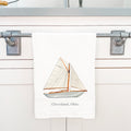 Watercolor Sailboat City State - Custom Cotton Tea Towel