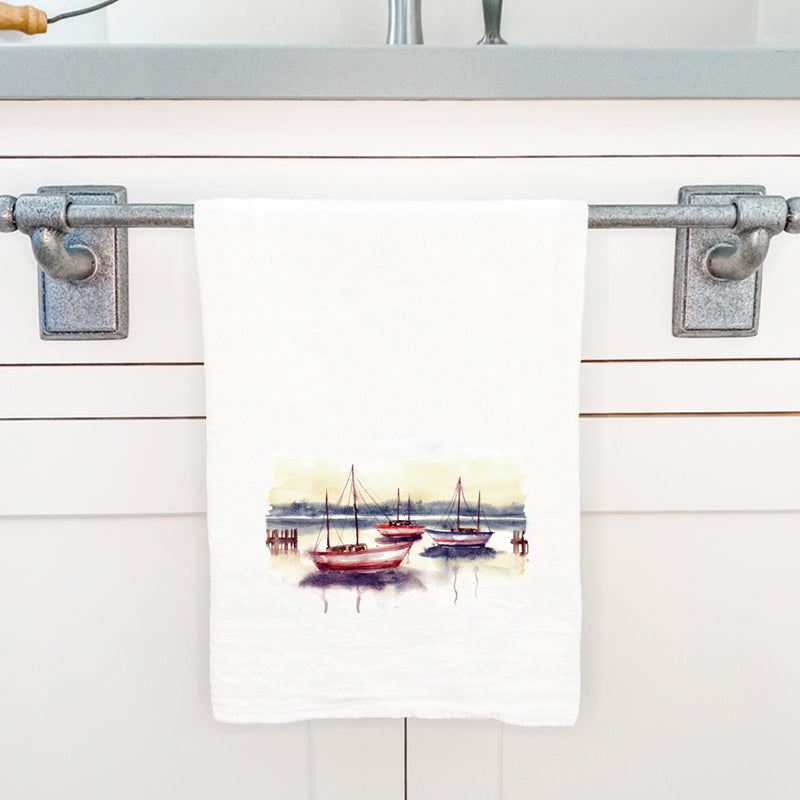 Sunset Harbor - Cotton Tea Towel
