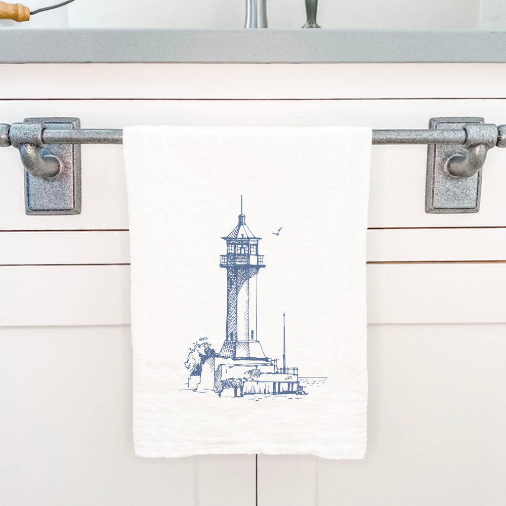 Sketched Lighthouse (Angular) - Cotton Tea Towel