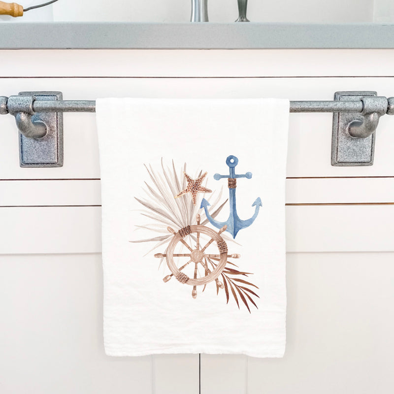 Ship Wheel Anchor - Cotton Tea Towel