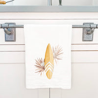 Yellow Surfboard - Cotton Tea Towel