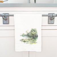 Water Lily Scene - Cotton Tea Towel