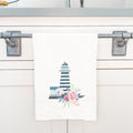 Floral Striped Lighthouse - Cotton Tea Towel