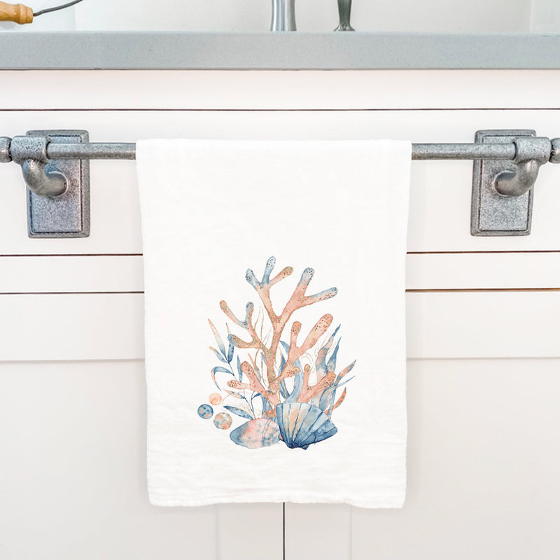 Watercolor Coral - Cotton Tea Towel