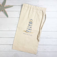 The Merry Lighthouse - Winter Customizable Canvas Wine Bag