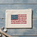 Sea Glass American Flag - Canvas Zipper Pouch