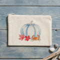 Crab & Blue Pinstripe Pumpkin - Canvas Zipper Pouch