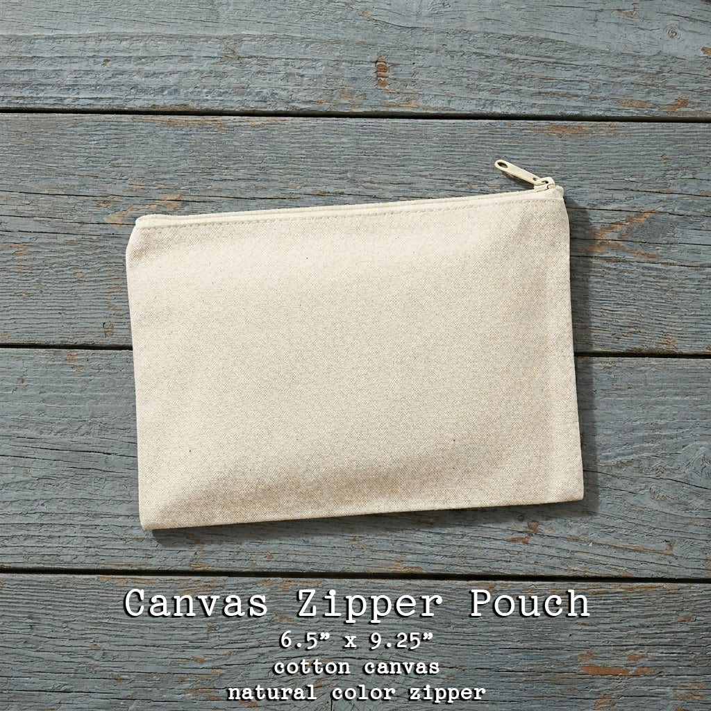 Sea Glass American Flag - Canvas Zipper Pouch