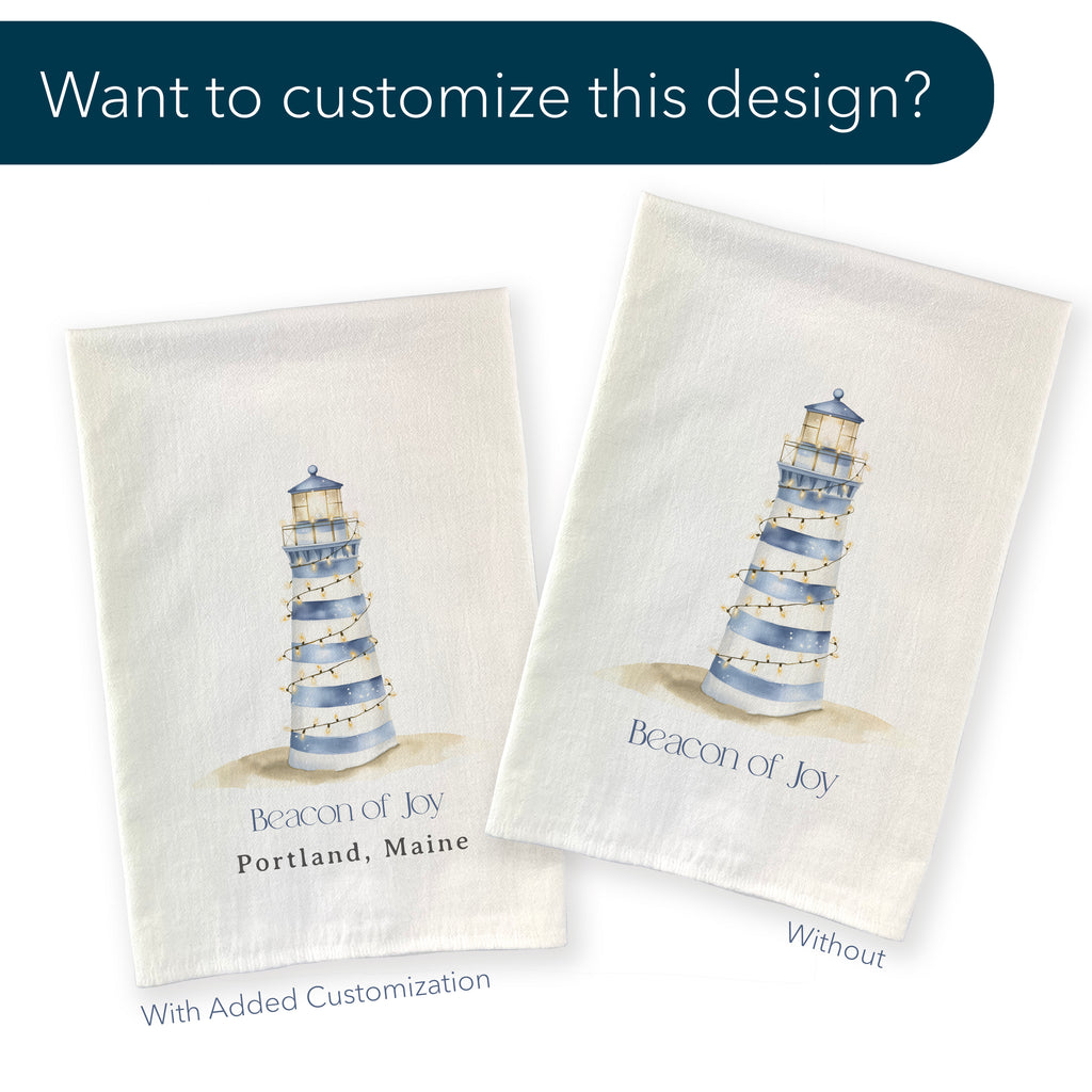 The Merry Lighthouse - Winter Customizable Cotton Pot Holder