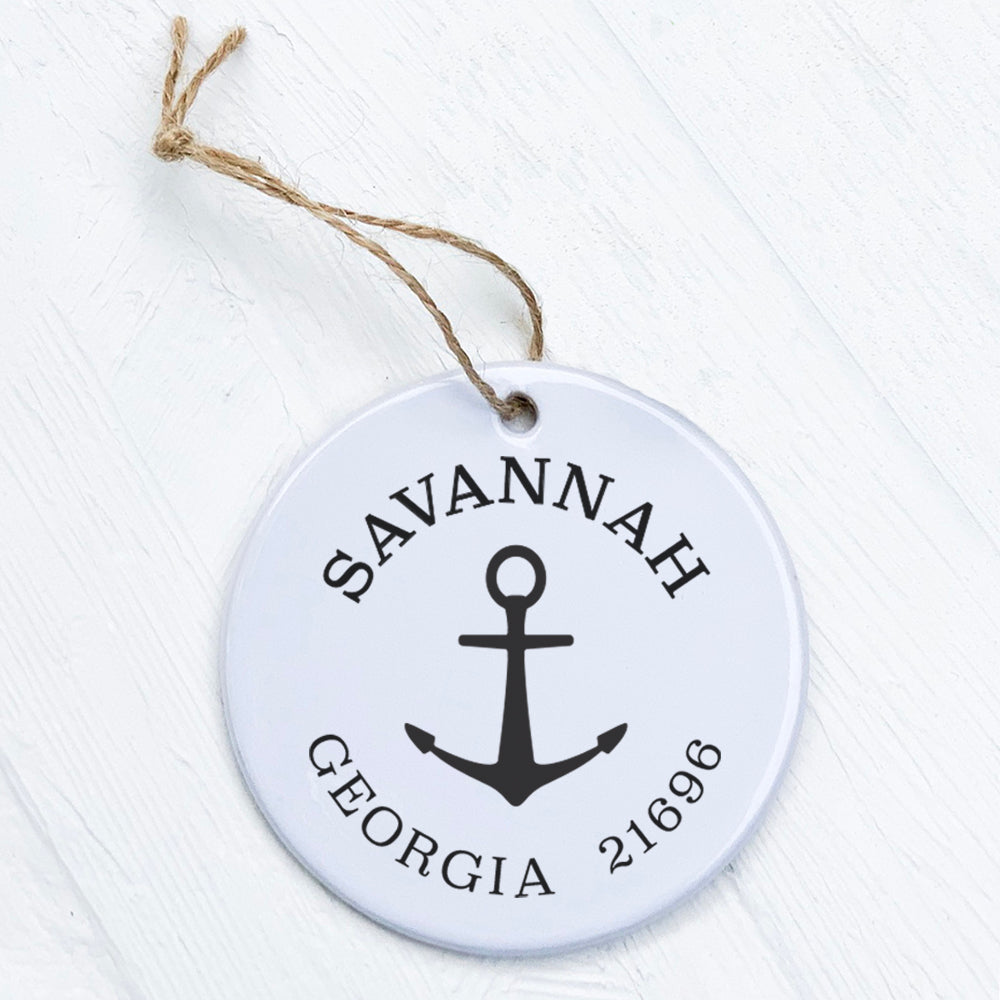 Anchor w/ City and State - Custom Ornament