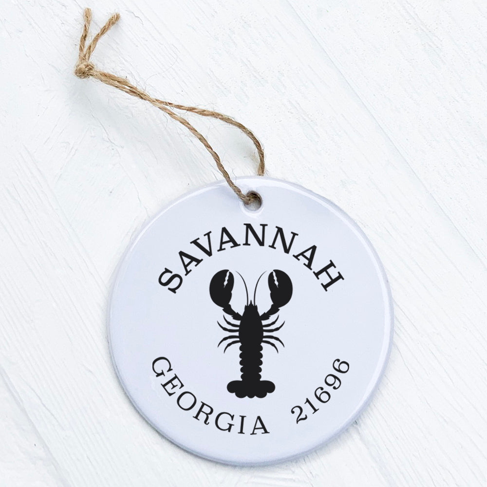 Lobster w/ City and State - Custom Ornament