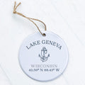 Anchor w/ Latitude and Longitude - Custom Ornament