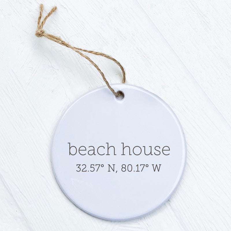 Beach House Coordinates - Ornament