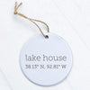 Lake House Coordinates - Ornament