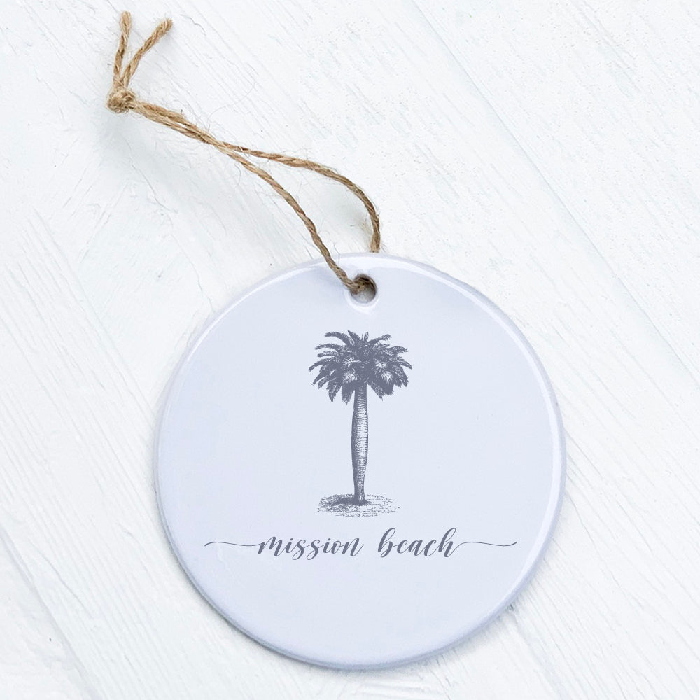 Palm Tree w/ City - Custom Ornament