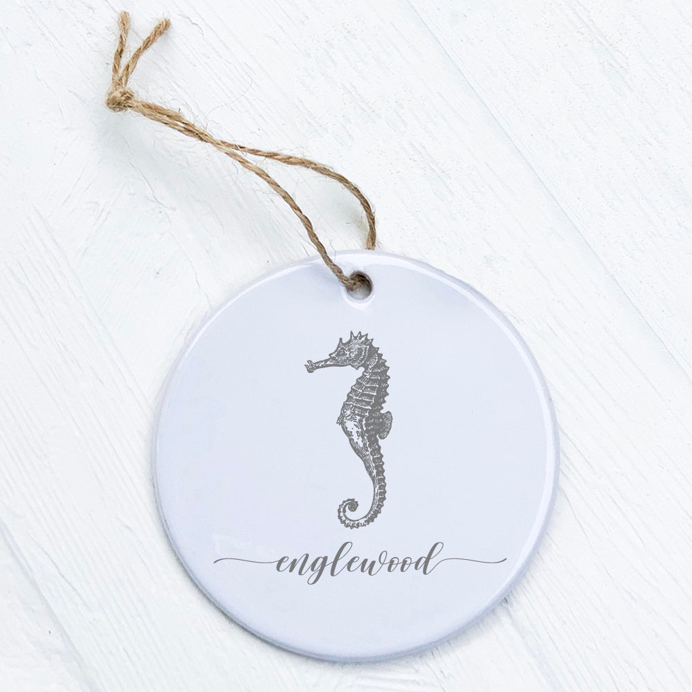 Seahorse w/ City - Custom Ornament