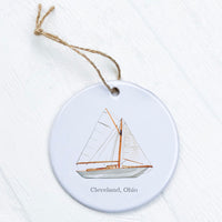 Watercolor Sailboat City State - Ornament