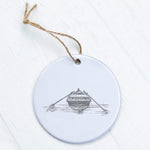 Hand Drawn Rowboat on Water - Ornament