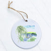 Watercolor Pond Scene (Swan) - Ornament