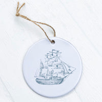 Hand Drawn Ship - Ornament