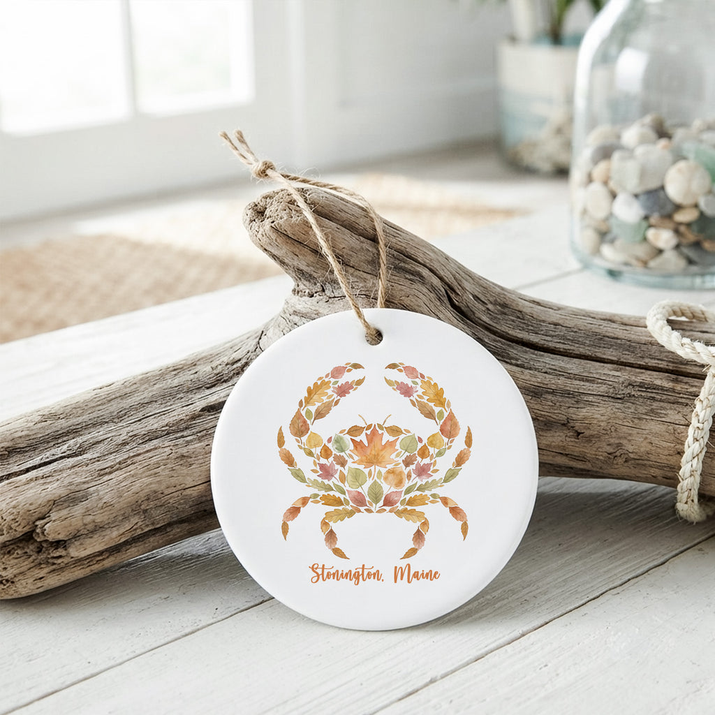 Autumn Leaves Crab - Custom Ornament