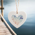 Abstract Beach Heart - Heart Shaped Ornament