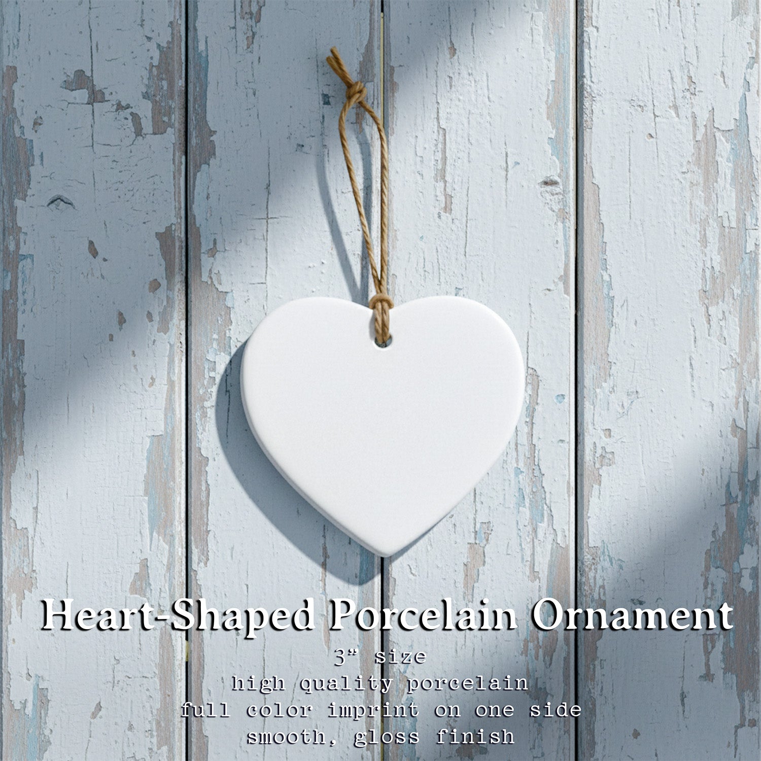 Script City State Anchor - Custom Heart Shaped Ornament